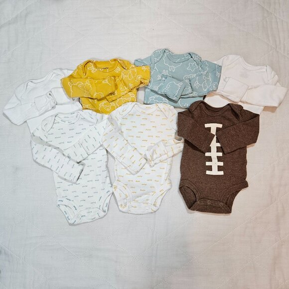 Carters Newborn Baby Boy Clothing Lot 13 Pieces Bodysuits Sleepers Pants - Picture 2 of 6